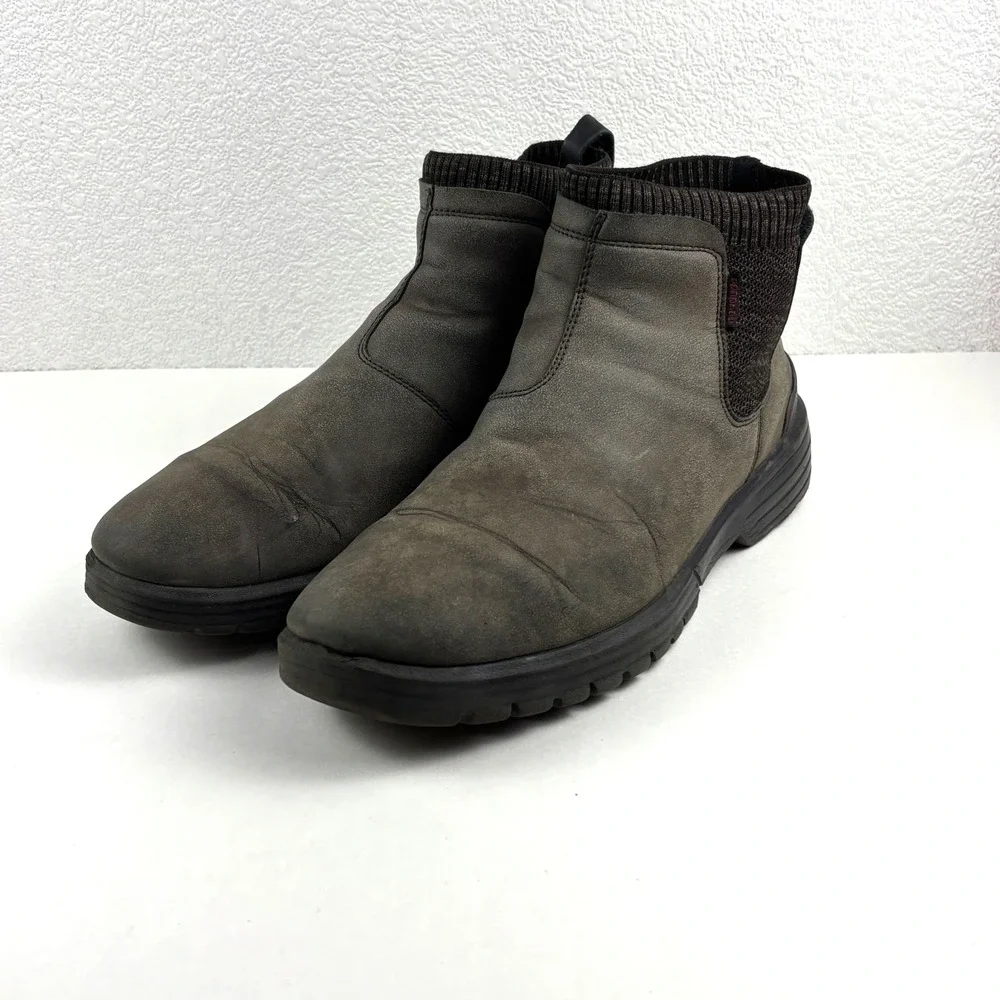 Hey Dude Scott Grip Boots Mens Size 10 Grey Condition Ankle Knit Collar Gorpcore